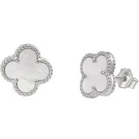 ROUGEMONT Paar Ohrstecker Kleeblatt Damen Ohrstecker Glücksbringer 925 Sterling Silber, Elegantes Clover Design Symbol für Glück, Liebe und positive Energie