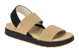 Keen 1030141 Elle Backstrap Damen Sandale Beige/Schwarz - recyceltes PET, Fu?...