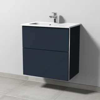 Sanipa 3way Waschtischunterbau zu Duravit ME by Starck Waschtisch mit 2 Auszügen, Marine-Matt BP7221R
