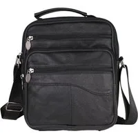 MIRROSI Schultertasche Herren Umhängetasche klein aus Echtleder (Messenger Bag), große Kapazität