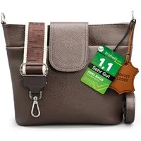 Adel Bags Schultertasche SARA Umhängetasche für Damen, Schultertasche aus Echtleder (Test SEHR GUT, Note 1.1), 20 Farboptionen, Hergestellt in Italien, mit 2 Riemen