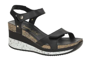 Panama Jack Damen Sandalette Nica Sport B10 Negro - Echtleder Riemchensandalen