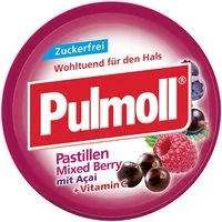 Pulmoll Süßigkeit, Pulmoll Mixed Berry Pastillen Bonbons ohne Zucker in einer Dose 50g