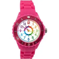 K&L Wall Art Quarzuhr Regenbogen Kinderuhr Analog Lernuhr Silikon Armbanduhr, Kinderarmbanduhr für Junge Mädchen