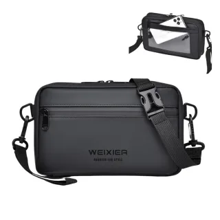 WEIXIER Mens Simple Fashion Mini Crossbody Bag Large Capacity Waterproof Wear-resistant Zipper Outdoor Casual Shoulder M