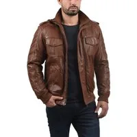 !Solid Lederjacke SDCamash Lässige Bikerjacke mit Stehkragen