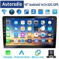 ESSGOO 9/10 Zoll Doppel 2 DIN Android 14 Wireless Carplay Android Auto Autoradio (DAB+ (optional), FM, RDS, 4+64GB(optional), FM RDS Bluetooth EQ USB GPS Navi WIFI IPS Touchscreen Mirror Link SWC)