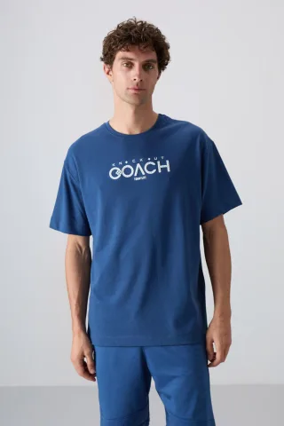 Oversized Logo-Patch Rundhals-T-Shirt