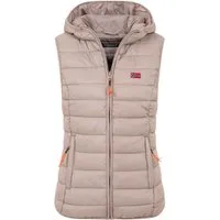 Geographical Norway Steppweste Damen Steppweste mit Kapuze Frühlings sportlich Übergangs Weste Herbst