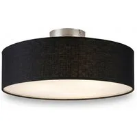 meineWunschleuchte Deckenleuchte mit Stoff Lampenschirm Schwarz Ø 40cm, ohne Leuchtmittel, Stoff-Lampe, gemütliche Deckenlampe, E14 Schlafzimmerlampe rund