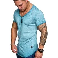 Amaci&Sons T-Shirt SAN FRANCISCO Herren Oversize Vintage Verwaschen V-Ausschnitt Shirt