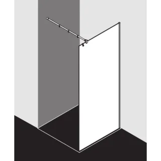 Kermi Filia Glasanlage teilgerahmt FITPF08720VAK 87,5x200cm, silber hochglanz, ESG klar, 90Grad Stabilisierung