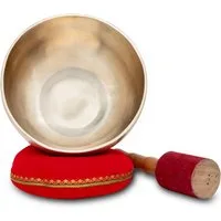 XDrum Klangschalen Therapeutic Klangschale Ton E / 1000g Komplett Set - Kissen & Schlägel, handgemachte Bronzelegierung für Nabel-Chakra (Manipura)
