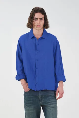 Herren Lockere Baumwoll Langarmshirt