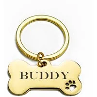 Tierluxe Dog Tag Anhänger Hundemarke (Personalisierte, Schlüsselanhänger), Gravur