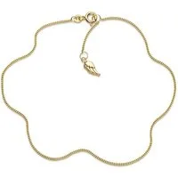 Silberkettenstore Fußkette Fußkette Panzer 1mm mit Anhänger Engelsflügel - echt 333 Gold
