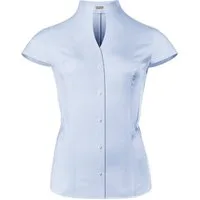 Vincenzo Boretti Klassische Bluse tailliert stretch Kelchkragen Kurzarm