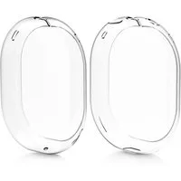 kwmobile Kopfhörer-Schutzhülle 2x Silikon Hülle für Apple AirPods Max / AirPods Max 2, Kopfhörer Cover aus Silikon - Transparent