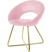 ML-DESIGN Stuhl Samtstuhl Esszimmerstuhl & Wohnzimmerstuhl mit goldenen Metallbeinen (1 St), Design Lounge Polsterstuhl 2er Set Clubsessel Esstisch Samt Rosa