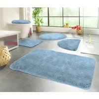 KiNZLER Badematte Chaozhou, Badvorleger, Badezimmer Teppich, Höhe 20 mm, rutschhemmend beschichtet, fußbodenheizungsgeeignet, Polyester, halbrund, Badteppich, Uni Farben, weich, als rechteckig, rund & Set erhältlich