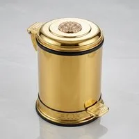 Belle Arti Mülleimer Treteimer, Edelstahl, goldfarben, mit Fußpedal, 6 l oder 10 l, Edelstahl-Treteimer in Gold mit Fußpedal, 6L/10L