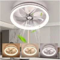 oyajia Deckenventilator 73W Deckenleuchte Dimmbar, Leise Deckenventilator 6 Geschwindigkeiten, LED Deckenbeleuchtung mit Ventilator für Wohnzimmer Schlafzimmer Küche