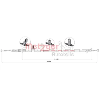 Metzger Handbremsseil hinten links Mazda 6 GJ