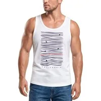 Neverless Tanktop Herren Tank-Top Frontprint Minimalismus Wellen Meer Aufdruck mit Print