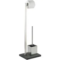 WENKO WC-Garnitur Slate Rock, Edelstahl rostfrei