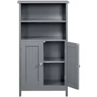 Yaheetech Badkommode Badschrank Küchenschrank, Badezimmerschrank Sideboard mit Doppeltür & Einstellbarem Regal