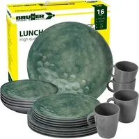 BRUNNER Geschirr-Set BRUNNER Camping Geschirrset VENETIAN (8, 12, 16, 36-Teile) SEA GREEN (16-tlg)