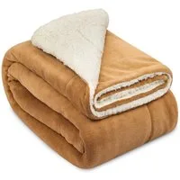 Wohndecke Sherpa Decke Wohndecke Kuscheldecke Beige/Weiß Alina, 150x200cm, Beautissu, Sherpa Decke Wohndecke Kuscheldecke 150x200cm Beige/Weiß – Warme Decke