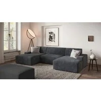 TRENDMANUFAKTUR Hocker Wien, XXL Polsterhocker, passende Ergänzung zur Serie, in trendigem Cordstoff, großzüge Breite von 112 cm