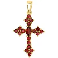 My Gold Kreuzanhänger Damen Kreuz Kettenanhänger Gold 375 (9 Karat) Granat - Glorian (Set, 1-tlg., inkl. Schmuckbox), Geschenke