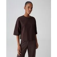 OPUS T-Shirt Boxy T-Shirt aus reinem Baumwolljersey Oversized Passform, Seitenschlitze für lässigen Look