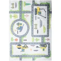 Mazovia Kinderteppich Kinderteppich Straßen Kinderzimmer, 80 x 150 cm, Waschbar