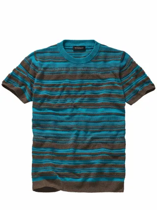 Mey & Edlich Herren Erfrischend-Shirt Blau 83 % Baumwolle, 17 % Polyamid