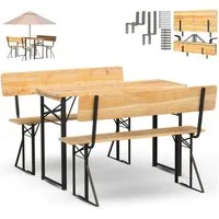 holz4home® Bierzeltgarnitur 3-teilig I Festzeltgarnitur aus Holz und Metall, Klappbar