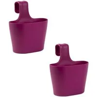 Engelland Blumenkasten Blumentopf zum Hängen (Vorteils-Set, 2 St., Fassungsvermögen je Topf 2,8 Liter), UV-Beständig, Frostbeständig, Wasserauffangschalen