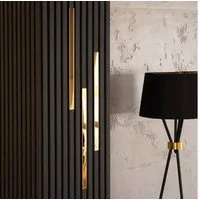HOME DELUXE Zierleiste Dekoleiste für Akustikpaneel FIRE – 3er Set, Edelstahl, 30, 50, 110 cm Goldleiste für Akustikpaneel SONIC, Edelstahlleiste