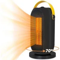 ZMH Keramikheizlüfter 70° Oszillation elektro Heizgerät Keramik leise Elektroheizung, 1200 W, 70° Oszillation Räume Heizofen Elektroheizer