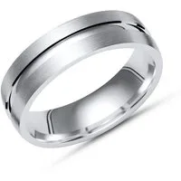 Unique Silberring Unique Silberring 925 Sterling Silber matt Glanzrille 6mm breit R8528