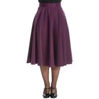 Banned A-Linien-Rock Di Di Plain Lila Retro Vintage Swing Skirt