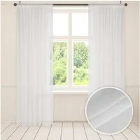 Asphald Gardine auf Maß Store Weiß Voile Gardine 1:2,5 Faltenband-3er Falte (1 St), Faltenband, transparent, St.Br 200cm f.Breite 80cm