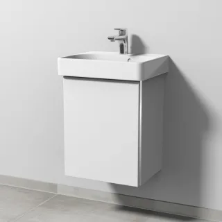 Sanipa 3way Waschtischunterbau zu Geberit Renova Plan Slim Waschtisch mit 4 Auszügen, Weiß-Soft BR66843