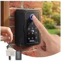 shop'n smile ideoon Schlüsseltresor Smarter Schlüssel-Safe mit Fingerabdruck, PIN, Transponder-Karte, Notstromversorgung, Metall-Gehäuse, IP54