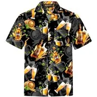 Hawaiihemdshop.de Hawaiihemd Hawaii Hemd Herren Baumwolle Kurzarm Hawaiihemd mit Papageien