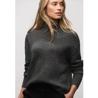 STREET ONE Stehkragenpullover mit Glitzerdetails und grafischem Muster