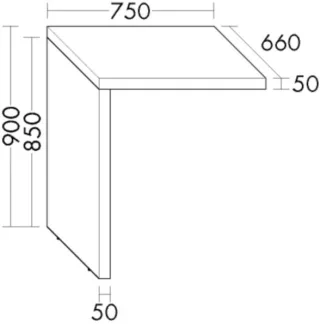 Burgbad Wamaverkleidung Konsolenplatte Lack Matt 900x750x660 Schwarz Matt, WPDS075RA0127 WPDS075RA0127