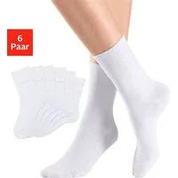 H.I.S Socken Damen Herren Basic Socken (Packung, 6-Paar, unisex Gr. 35-38 bis 43-46) mit Komfortbund auch für Diabetiker geeignet